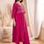 Vichitra silk embroidery & sequins work angrakha style stitched kurta pant dupatta set for women
