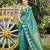 Women sea green silk blend banarasi jacquard woven saree with blouse