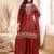 Chinon embroidery & sequins work fancy kurta palazzo dupatta set for women 