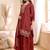 Chinon embroidery & sequins work fancy kurta palazzo dupatta set for women 