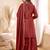 Chinon embroidery & sequins work fancy kurta palazzo dupatta set for women 