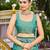 Women sea green silk blend banarasi jacquard woven saree with blouse