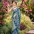 Women teal blue silk blend banarasi jacquard woven saree with blouse