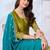 Vichitra silk embroidery & sequins work anarkali kurta pant dupatta set for women