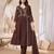 Vichitra silk embroidery & sequins work angrakha style stitched kurta pant dupatta set for women 