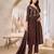 Vichitra silk embroidery & sequins work angrakha style stitched kurta pant dupatta set for women 