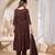 Vichitra silk embroidery & sequins work angrakha style stitched kurta pant dupatta set for women 