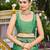 Women emerald green silk blend banarasi jacquard woven saree with blouse