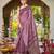 Women dusty mauve silk blend banarasi jacquard woven saree with blouse
