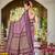 Women dusty mauve silk blend banarasi jacquard woven saree with blouse