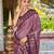 Women dusty mauve silk blend banarasi jacquard woven saree with blouse