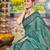 Women sea green silk blend banarasi jacquard woven saree with blouse
