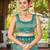 Women sea green silk blend banarasi jacquard woven saree with blouse