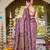 Women dusty mauve silk blend banarasi jacquard woven saree with blouse