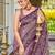 Women dusty mauve silk blend banarasi jacquard woven saree with blouse