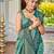 Women sea green silk blend banarasi jacquard woven saree with blouse