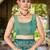 Women sea green silk blend banarasi jacquard woven saree with blouse