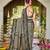 Women olive grey silk blend banarasi jacquard woven saree with blouse