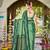 Women emerald green silk blend banarasi jacquard woven saree with blouse