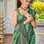 Women emerald green silk blend banarasi jacquard woven saree with blouse