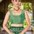 Women emerald green silk blend banarasi jacquard woven saree with blouse