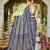Women steel grey silk blend banarasi jacquard woven saree with blouse