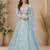 sky blue color Embroidery Coding Work Heavy Foil Mirror Work Silk blend Lehenga Choli Set