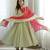 Light green roman silk blend embroidered anarkali gown set