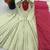 Light green roman silk blend embroidered anarkali gown set