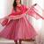 Pink roman silk blend embroidered anarkali gown set