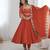 Roman silk blend embroidered gown set with chanderi dupatta