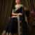 Black Color Embroidery And Sequance Work Satin Saree