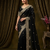 Black Color Embroidery And Sequance Work Satin Saree