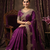 Maganta Color Embroidery And Sequance Work Satin Saree