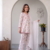 Floral print short kurti with farshi pant and dupatta set
