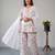 Floral print short kurti with farshi pant and dupatta set