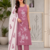 Oniun embroidered sleeveless kurti set with trousers and white contrast dupatta