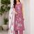 Oniun embroidered sleeveless kurti set with trousers and white contrast dupatta