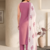 Oniun embroidered sleeveless kurti set with trousers and white contrast dupatta