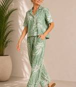 Women green  printed co-ord set