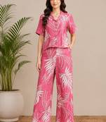 Women pink printed co-ord set