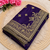 Purple Color Embroidery And Sequance Work Satin Saree