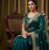 Teal Color Embroidery And Sequance Work Satin Saree