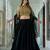 Black Rayon Navratri Lehenga Choli Set with Net Dupatta