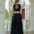 Black Rayon Navratri Lehenga Choli Set with Net Dupatta