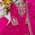 rani pink color embroidery sequin work georgette gown set