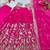 rani pink color embroidery sequin work georgette gown set