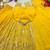 yellow color embroidery sequin work georgette gown set