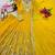 yellow color embroidery sequin work georgette gown set