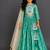 Blue printed cotton silk lehenga set